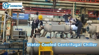 水冷ターボ冷凍機 精密配管溶接・組立工程